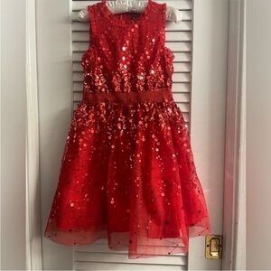 Charming Red Sequin Kids Formal Dress